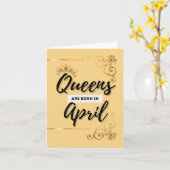 Queens Geboren im April Happy Birthday Card Karte (Gelbe Blume)