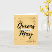 Queens Geboren im Mai Happy Birthday Card Karte (Gelbe Blume)