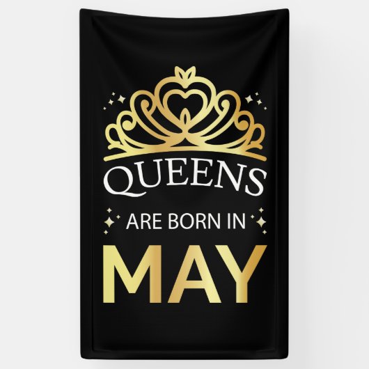 Queens im Mai Geboren Banner (Vertikal)