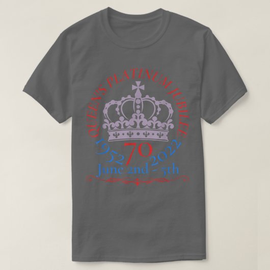 Queen's jubilee 2022 tshirt,Queen platinum decorat T-Shirt (Design vorne)