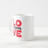 Queens Liebe Kaffeemaschine Kaffeetasse (Vorderseite Links)