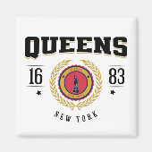 Queens New York 1683 Black Magnet (Vorne)