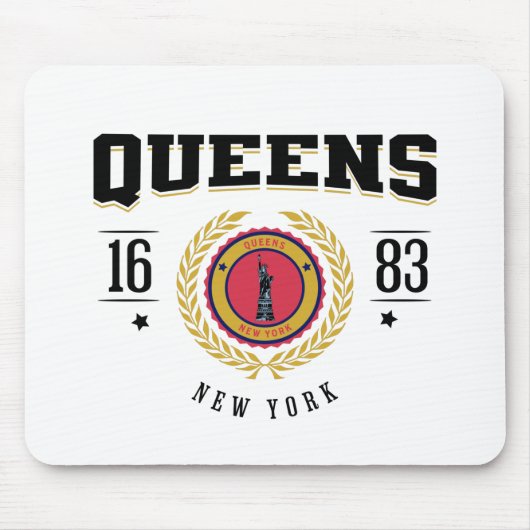 Queens New York 1683 Black Mousepad (Vorne)