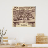 Queens New York 1915 Antike Panoramakarte Poster (Küche)