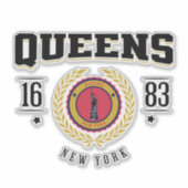 Queens New York Black Aufkleber (Vorderseite)