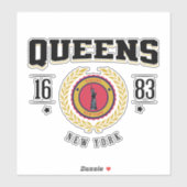 Queens New York Black Aufkleber (Blatt)