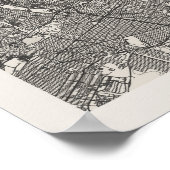 Queens New York Boho Arch Beige Street Map Poster (Ecke)