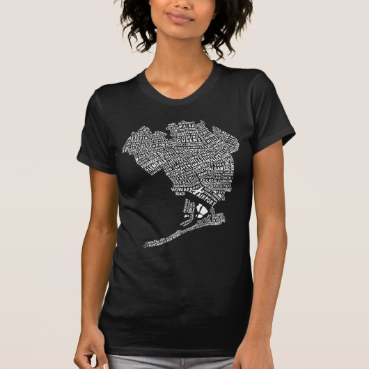 Queens New York City Word Art Map T - Shirts (Vorderseite)