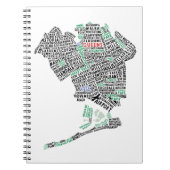 Queens New York City Word Karte Notizblock (Vorderseite)