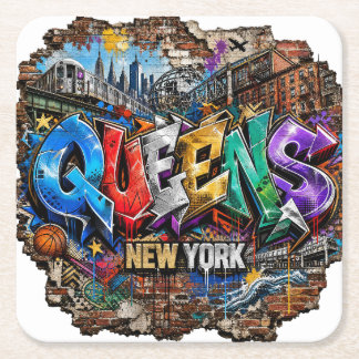 Queens New York Graffiti-Wandkunst Rechteckiger Pappuntersetzer
