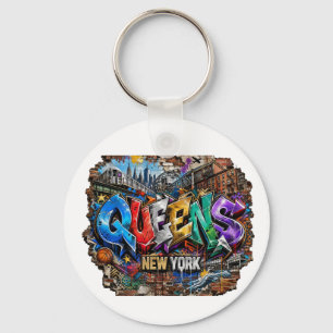 Queens New York Graffiti-Wandkunst Schlüsselanhänger