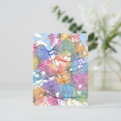 Queens New York Map Postkarte (Stehend Vorderseite)