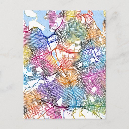 Queens New York Map Postkarte (Vorderseite)