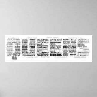 Queens New York Typografy Foto Poster