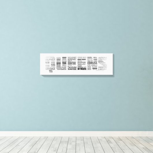 Queens New York Typografy Leinwand (Insitu (Holzboden))