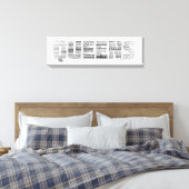 Queens New York Typografy Leinwand (Insitu (Schlafzimmer))