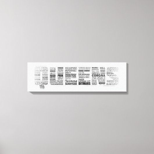 Queens New York Typografy Leinwand (Vorderseite)
