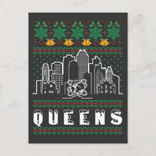 Queens New York Ugly Christmas Postkarte
