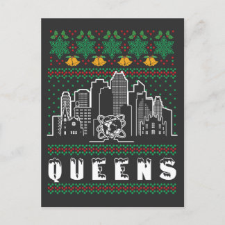 Queens New York Ugly Christmas Postkarte