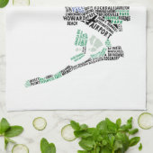 Queens, New- Yorktypographie-Karten-Tee-Tuch Küchentuch (Gefaltet)