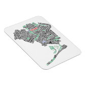 Queens NY Typografy Map Flexi Magnet (Rechte Seite)