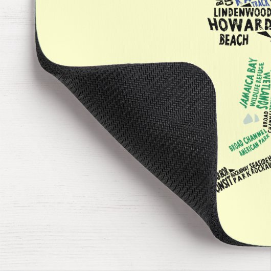 Queens NY Word Art Map Mousepad (Ecke)