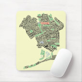 Queens NY Word Art Map Mousepad (Mit Mouse)