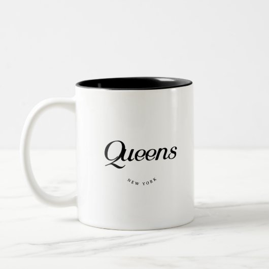 Queens NY Zweifarbige Tasse (Links)