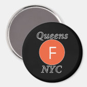 Queens NYC F-Zug Magnet (Vorderseite/Rückseite)