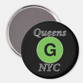Queens NYC G Zug Magnet (Vorderseite/Rückseite)