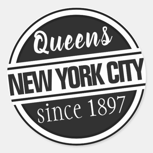 Queens NYC Runder Aufkleber (Vorderseite)