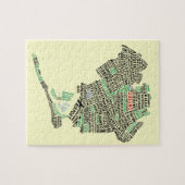 Queens NYC Typografie Karte Jigsaw Puzzle (Horizontal)