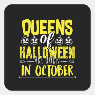 Queens Of Halloween - Witches-Halloween-Cute Quadratischer Aufkleber