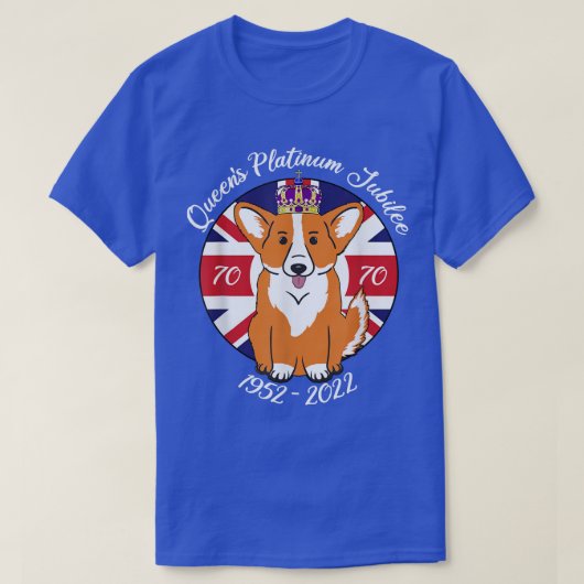 QUEENS PLATINUM JUBILEE 195222 Corgi in einer Kron T-Shirt (Design vorne)