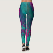 Queen's Potion Magenta & Aquamarine Abstrakte Rauc Leggings (Rückseite)