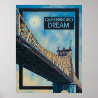 Queens Queensboro Bridge Golden Cantilever Ansicht Poster