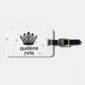Queens Rule Personalisiert Crown Gepäckanhänger (Vorderseite horizontal)