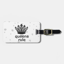 Queens Rule Personalisiert Crown Gepäckanhänger