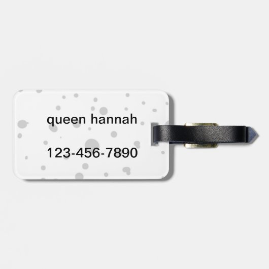 Queens Rule Personalisiert Crown Gepäckanhänger (Rückseite horizontal)