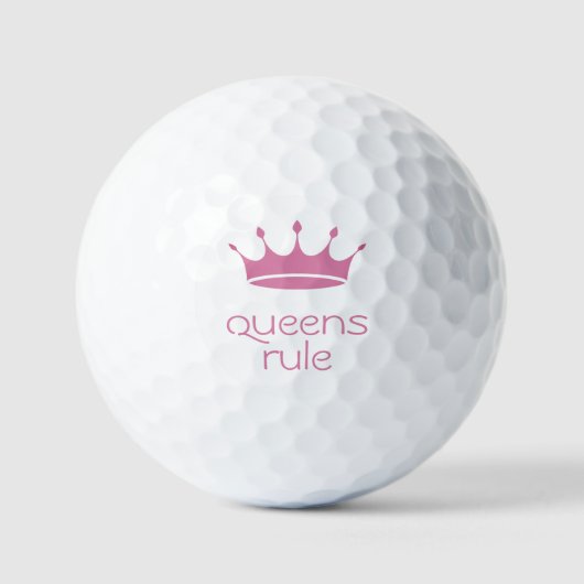 Queens Rule Pink Crown  Golfball (Vorderseite)