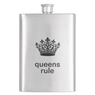 Queens Rule Stainless Flachmann