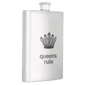 Queens Rule Stainless Flachmann (Rechts)