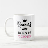 Queens sind geboren in - Benutzerdefinierter Monat Kaffeetasse (Links)