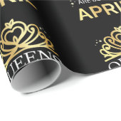 Queens sind im April I Geboren Geschenkpapier (Rolleneckpunkt)