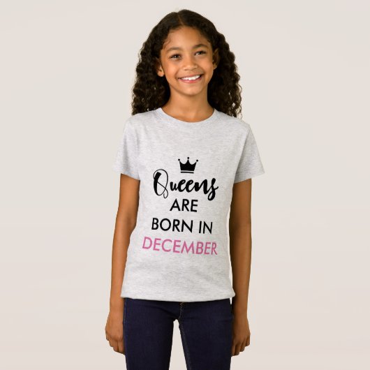 Queens sind im Dezember geboren - individualisierb T-Shirt (Vorne ganz)
