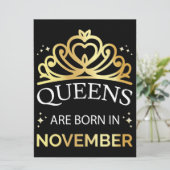 Queens sind im November Geboren I Einladung (Stehend Vorderseite)