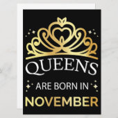 Queens sind im November Geboren I Einladung (Vorne/Hinten)