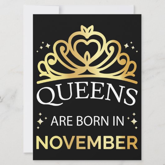 Queens sind im November Geboren I Einladung (Vorderseite)