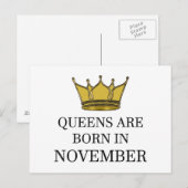 Queens sind im November Geboren Postkarte (Vorne/Hinten)