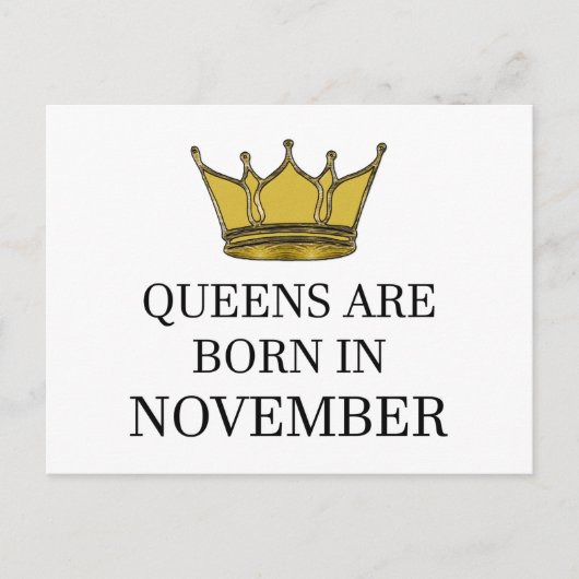Queens sind im November Geboren Postkarte (Vorderseite)